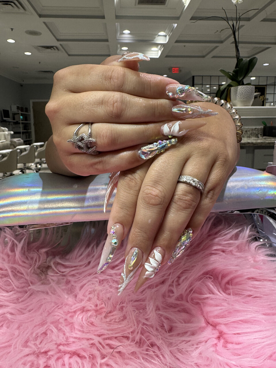 Crystal 3D nail art — luxury statement nails